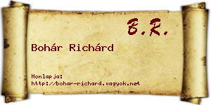 Bohár Richárd névjegykártya