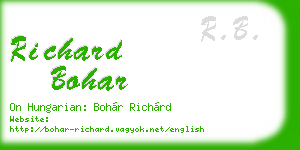 richard bohar business card