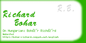 richard bohar business card